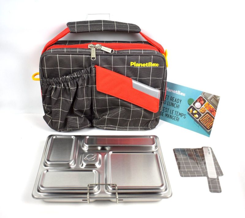 Photo 1 of PlanetBox Rover 5 Compartment Stainless Steel Lunch Box & Carrier Bag Set
