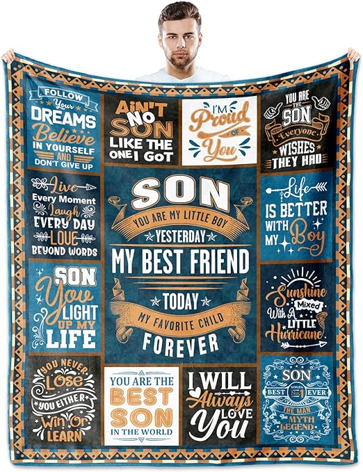 Photo 1 of Son Gifts from Mom, Son Birthday Gifts, Gifts for Son Blanket 60"x50", Son Gifts from Dad, Son Gifts, Gifts for Son Adult, Christmas Son Gifts, Adult Son Gift Ideas for Graduation, to My Son Blanket
