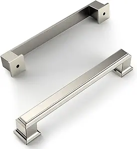 Photo 1 of Amerdeco 10 Pack Brushed Satin Nickel 5 Inch(128mm) Hole Centers Kitchen Cabinet Pulls Cabient Hardware Kitchen Handles for Cabinets Cupboard Handles Drawer Pulls 