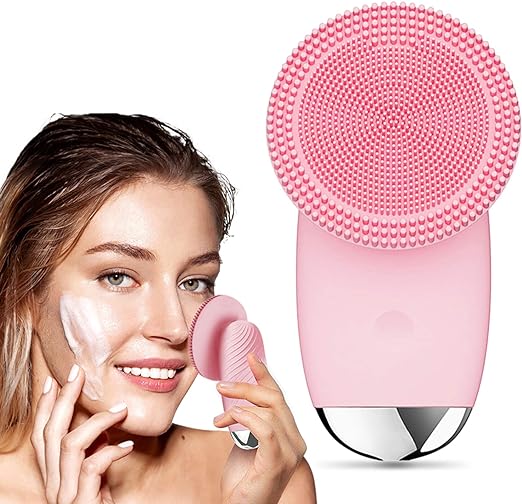 Photo 1 of Facial Cleansing Brush, Silicone Face Scrubber, Rechargeable Waterproof Face Scrub Brush with 5 Strengths for Makeup Remover, Deep Cleaning, Exfoliating, Skin Caring, Gift for Women

