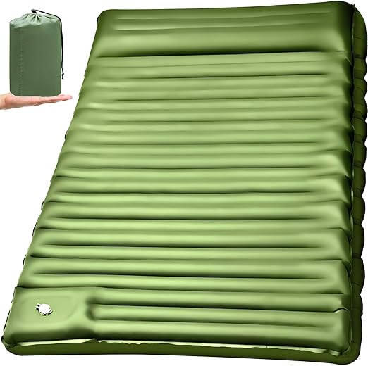 Photo 1 of Double Sleeping Pad for Camping, 5"Ultra-Thick Queen Camping Mattress 2 Person with Pillow Built-in Pump, Self Inflating Camping Pad for Backpacking, Hiking, Traveling, Tent, Portable Sleeping Bed 
