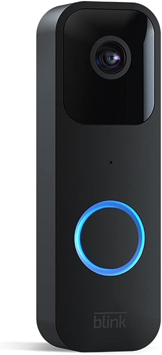 Photo 1 of  Blink Video Doorbell | Two-way audio, HD video, motion and chime app alerts and Alexa enabled — wired or wire-free (Black) 