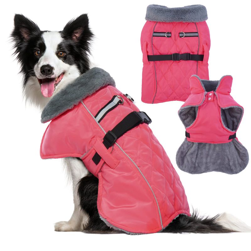 Photo 1 of IECOii Dog Winter Clothes, Warm Dog Winter Sweater, Dog Fleece Jacket with Turtle Neck, Dog Waistcoat for Large Dogs Winter Fits for Pitbull, Border Collie, Samoyed, English Bulldogs, XL