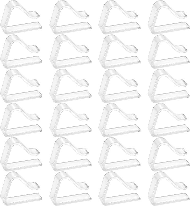 Photo 1 of 24 Pcs Transparent Plastic Tablecloth Clips, Plastic Table Cloth Hold Down Clips, Table Cloth Holder for Christmas Home Party Indoor Outdoor Camping (Small)