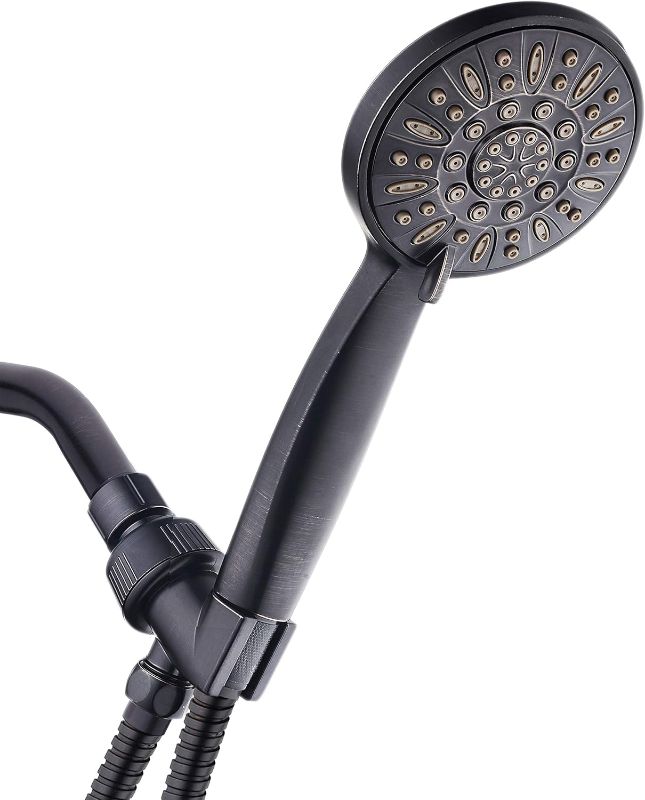 Photo 1 of AquaDance High Pressure 6-Setting Oil Rubbed Bronze 4" Handheld Shower with Hose, The Ultimate Shower Experience Officially Independently Tested for Strict US Quality & Performance Standards – 1.8 GPM