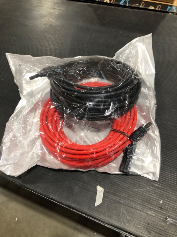 Photo 2 of Solar Extension Cable One Pair(40 Feet 10AWG) Solar Panel Cable with Female and Male Connectors(40FT Red + 40FT Black)