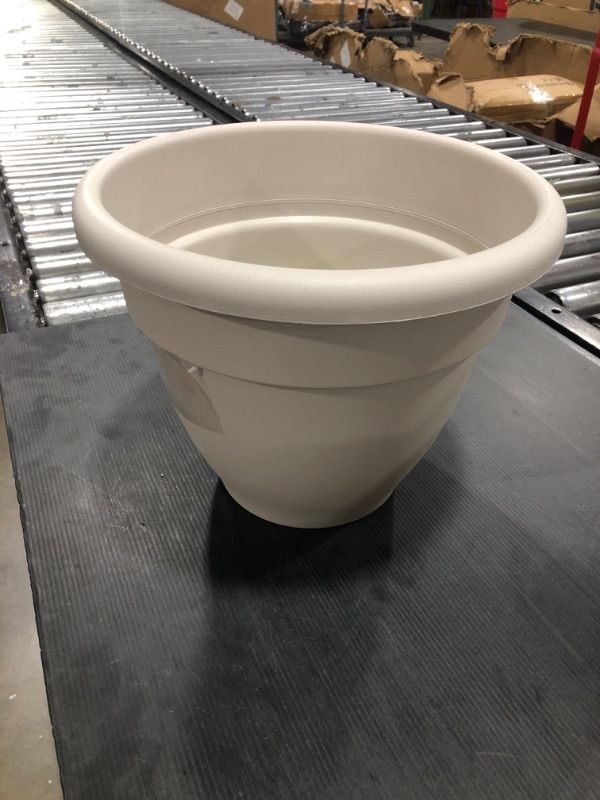 Photo 1 of 12" Round Plastic Caribbean Planter - the HC Companies 12.75"x12.75"x10.13" in Cottage Stone Color
