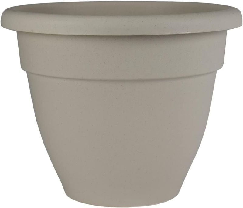 Photo 1 of 12" Round Plastic Caribbean Planter - the HC Companies 12.75"x12.75"x10.13" in Cottage Stone Color
