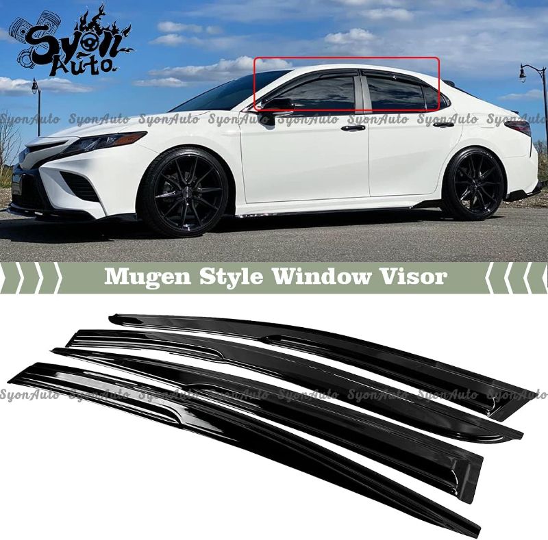 Photo 1 of FITS 2018-2021 Toyota Camry JDM 3D Mugen Style Window Visor RAIN Guard Deflector
