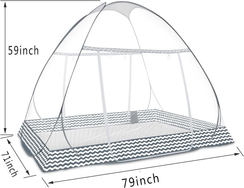 Photo 1 of Mosquito Net Pop Up Ten,Folding Netting Bed Tent,Portable Mosquito Netting with Bottom,Bug Net,Canopy Outdoor,Camping Tent,Insect Screen,Ultralight,Folding Design,L79 x W71 x H59 inch

