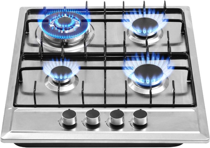 Photo 1 of 24?x20? Built in Gas Cooktop 4 Burners Stainless Steel Stove with NG/LPG Conversion Kit Thermocouple Protection and Easy to Clean (20Wx24L)

