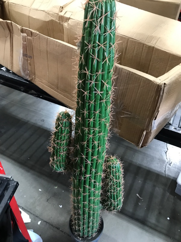 Photo 2 of Nearly Natural 4.5’ Cactus Artificial Plant, Green