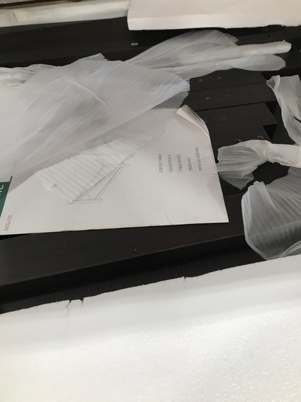 Photo 1 of YITAHOME 2-Tier Square Coffee Tables with Storage,Coffee Table for Living Room,Center Table Coffee Table for Home,Wood Living Room Table Industrial Small Farmhouse Cocktail Table, Espresso