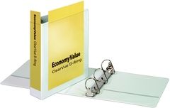 Photo 1 of 90761 EconomyValue ClearVue Slant-D Ring Binder 2 in W O Packaging White
