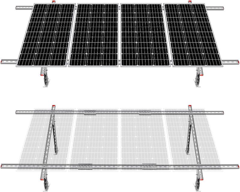 Photo 1 of ECO-WORTHY Adjustable Multi-Pieces Solar Panel Mounting Brackets Kit System for 1-4pcs Solar Panels Solar Ground Mount
