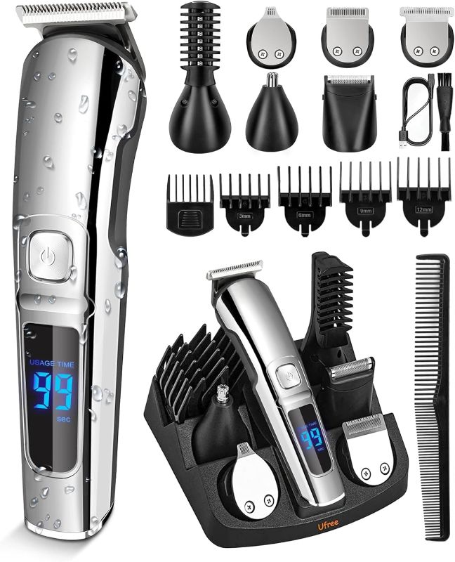 Photo 1 of Ufree Beard Trimmer for Men, Waterproof Electric Razor Hair Trimmer, Cordless Hair Clippers Shavers for Men, Mens Grooming Kit for Nose Mustache Body Facial, Gifts for Men Husband Father
