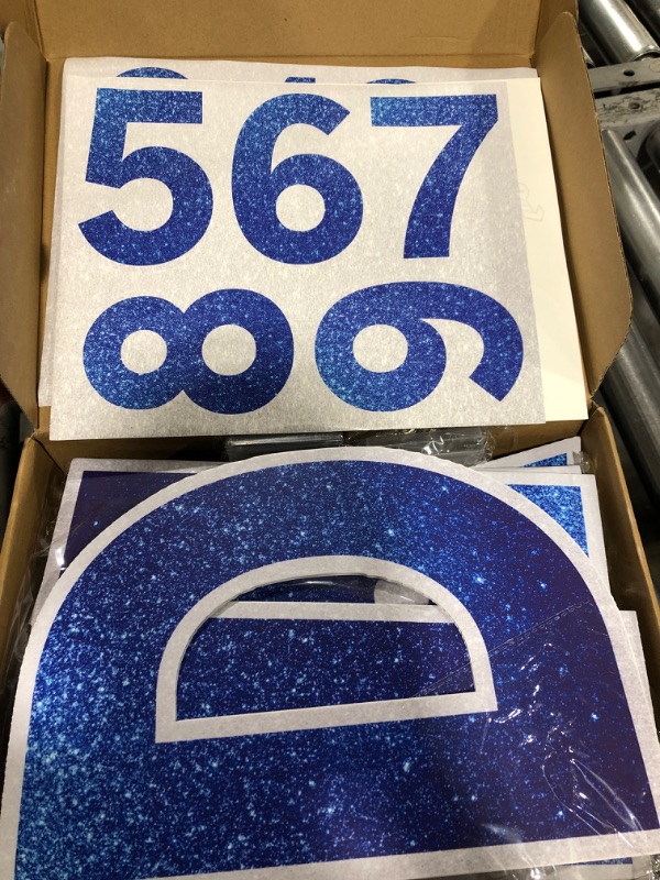 Photo 1 of 16 Pcs Happy Birthday Yard Signs with Stakes, 32.8 ft LED Lights, 42 Pcs Number Stickers, 14 Inch Birthday Letters Signs for Birthday Party Supplies Yard Lawn Outdoor Decoration (Royal Blue)
