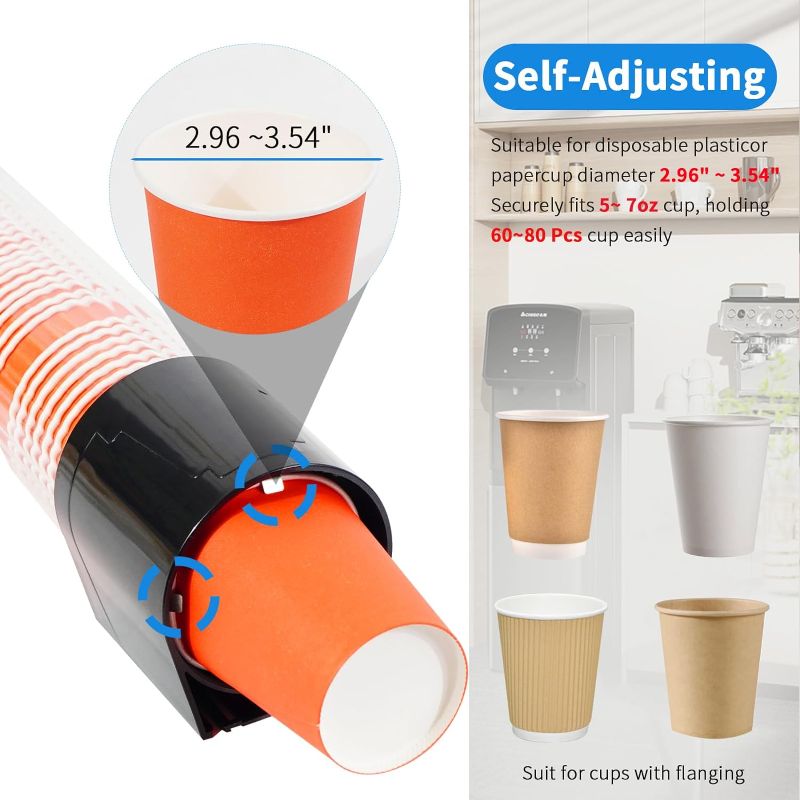 Photo 1 of Cup Dispenser, Paper Cup Dispenser Wall Mount for 5oz-7oz Cups, Water Cooler Cup Dispenser for Bathroom, Home and Office
