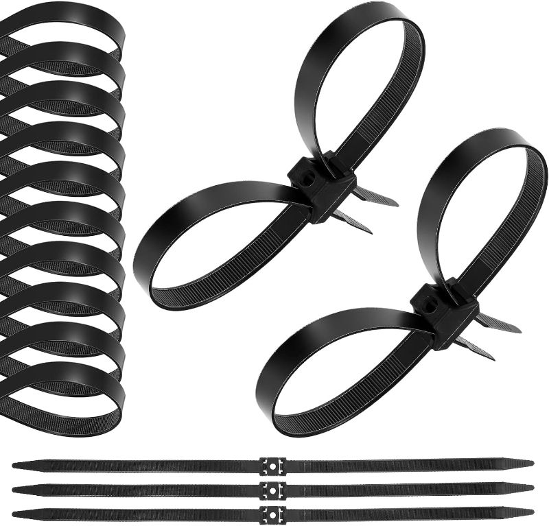 Photo 1 of 30 Pieces Zip Tie Cuffs Flex Cuffs for Law Enforcement Nylon Double Zip Handcuffs Dual Clamp Cable Ties Heavy Duty Hand Cuffs, Strength:250 LBS, Length:19.7 Inch
