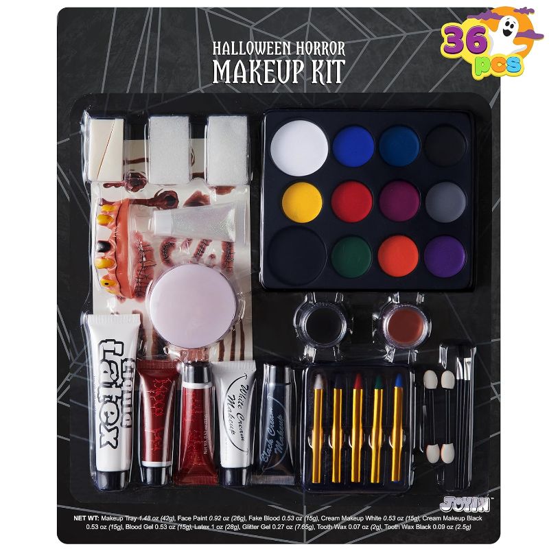 Photo 1 of JOYIN Halloween Makeup Set Ultimate Family Party Pack All-in-one Easy On & Easy Off set for Halloween Party Supplies, Halloween Cosplay, Face Paint & Body Paint, Halloween Party Favors
