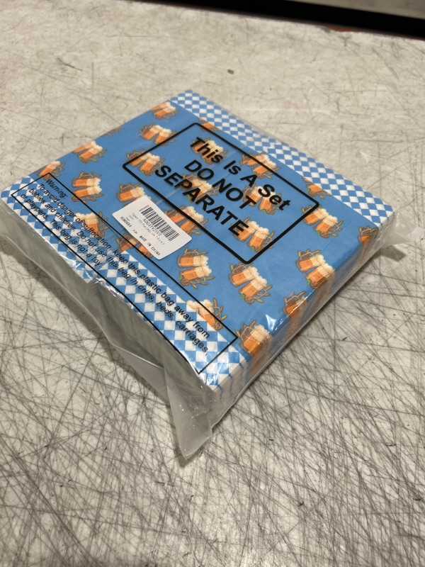 Photo 1 of 100 Pcs Oktoberfest Party Decorations Disposable Napkin Bavarian Napkins Party Supplies Beer Paper Napkins Table Decorations (Elegant Style, 7.9 x 4.3 Inch)