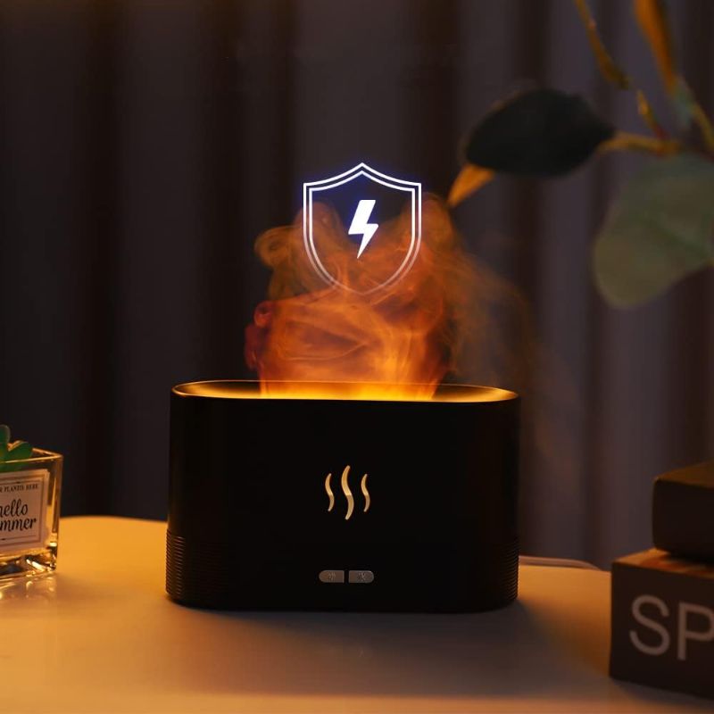 Photo 1 of MistyFlames Original Fire Aromatherapy Diffuser, Humidifier, Quiet Misty Flame for Bedroom, Office, Spas - No Water Auto Switch Off