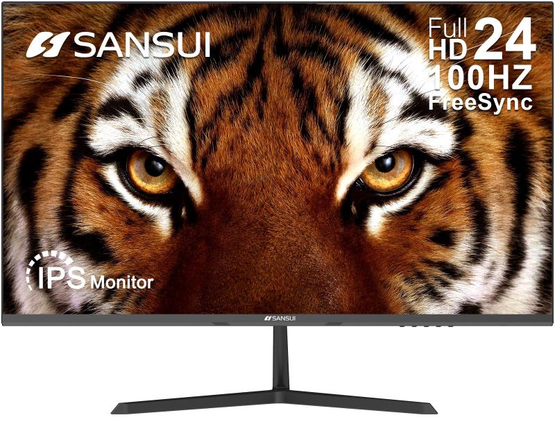 Photo 1 of SANSUI Monitor 24 inch 100Hz IPS 1080P Computer Monitor HDMI VGA HDR Tilt Adjustable/VESA Compatible, for Game and Office (ES-24X3AL HDMI Cable Included) 24 inch 100Hz/IPS/FHD