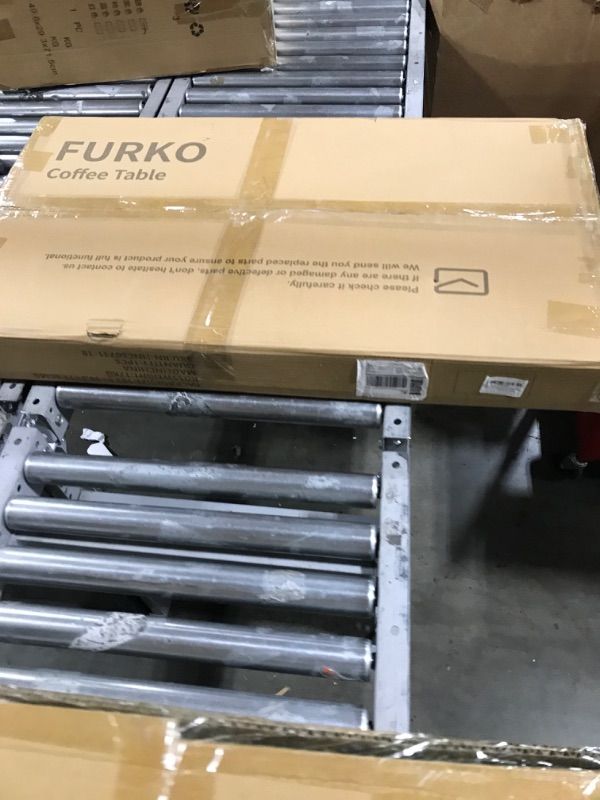 Photo 1 of 2-Tier Simple Coffee Table with Storage Shelf for Small Apartment Living Room,Wood Top Metal Legs Rectangle Modern TV Stand,Black