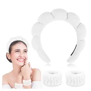 Photo 1 of 
Spa Makeup Headband for Washing Face, Sponge Skincare Face Wash headbands for Women Girls - Bubble Soft Terry Towel Cloth Hair Band for Skincare Makeup, Puffy Non Slip Thick Headwear(White)
