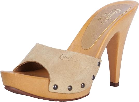 Photo 1 of Candie's Women's Viviana Heeled Slide Sandal | 4 1/2" Heel | 1" Platform | Made in Italy (Off White, 7)