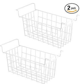 Photo 1 of Chest Freezer Baskets 16.5 Inch, Chest Freezer Organizer Bins Metal Wire Storage Baskets with Hanging Handles for Deep Freezer, Set of 2