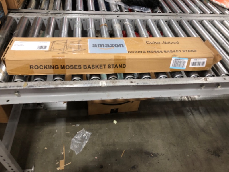 Photo 1 of Moses Basket Stand - Wooden Rocking Moses Basket Stand for Baby Bassinets - Adjustable Bassinet Rocker Crafted From Natural Wood - Perfect For Newborns - Includes Bonus Change Mat -Basket Not Included