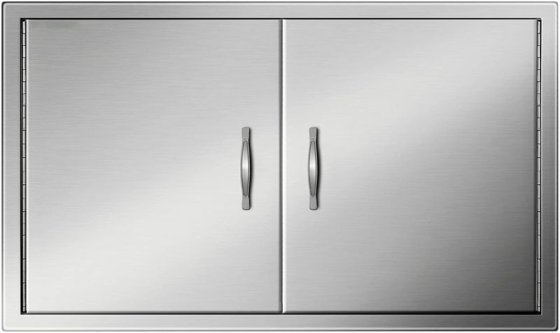 Photo 1 of VEVOR BBQ Access Door 36W x 21H Inch, Double BBQ Door Stainless Steel, Outdoor Kitchen Doors for BBQ Island, Grill Station, Outside Cabinet
