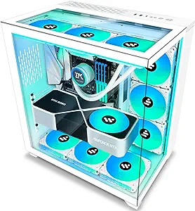 Photo 1 of KEDIERS PC Case Pre-Install 9 ARGB Fans, ATX Mid Tower Gaming Case with Opening Tempered Glass Side Panel Door Desktop Computer Case