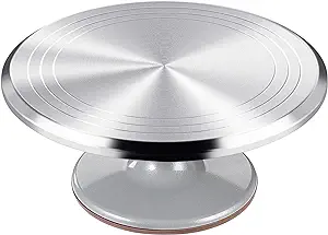 Photo 1 of 12 Inch Round Aluminum Revolving Cake Decorating Stand,Cake Turntable, Rotating Cake Stand,for Cake,Pastries and Cake Decorations
