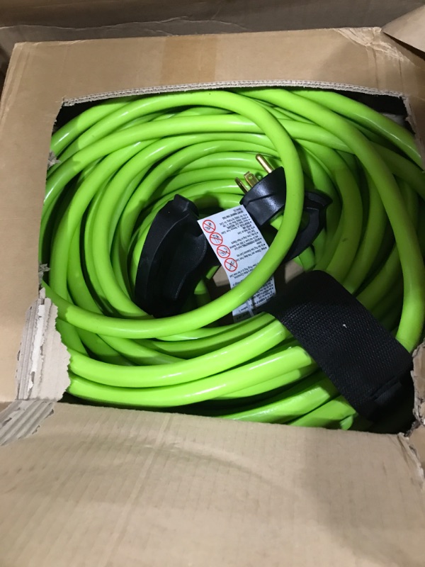 Photo 2 of 100 FT 30 Amp RV Extension Cord Outdoor with Grip Handle, 10/3 Gauge Flexible Heavy Duty RV Power Cord Waterproof, NEMA TT-30P to NEMA TT-30R, 10AWG 125V 3750W STW, Green-Black, ETL Listed