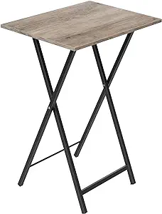 Photo 1 of HOOBRO Folding TV Table, TV Tray, Stable Snack Table for Small Space, Portable Sofaside Table, Easy Assembly and Storage, Ideal for Snacks and Meals in Living Room, Greige and Black BG15BZ01
