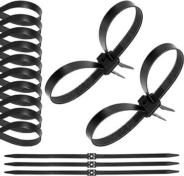 Photo 1 of 30 Pieces Zip Tie Cuffs Flex Cuffs for Law Enforcement Nylon Double Zip Handcuffs Dual Clamp Cable Ties Heavy Duty Hand Cuffs, Strength:250 LBS, Length:19.7 Inch