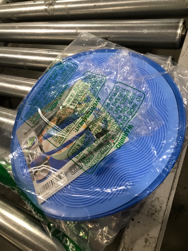 Photo 1 of 2 in 1, Aidacom Microwave Mat & Food Cover- Mat as Bowl Holder, Cover for Splatter Guard, Multi-use: Silicone Trivet, Pot Holders, Drying, Baking, Place Mat, Utensils Rest for Kitchen Counter, Blue