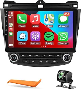 Photo 1 of 2+64G Android Car Stereo for Honda Accord 7th 2003 2004 2005 2006 2007 Support Wireless Carplay Android Auto with 10.1”Capactive Touchscreen HiFi Autoradio WiFi GPS Navigation Backup Camera Head Unit