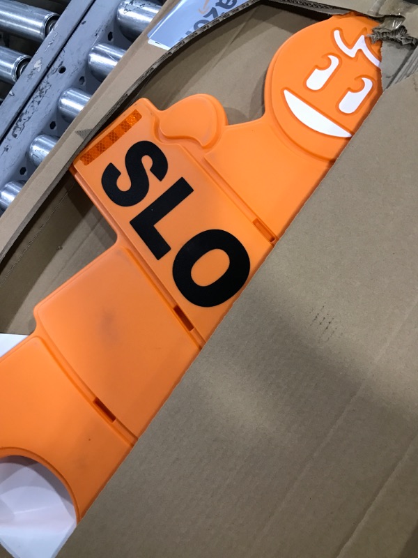 Photo 1 of GoSports Slow Down Man! Street Safety Sign - Double-Sided High Visibility Kids at Play Signage for Neighborhoods with Flag