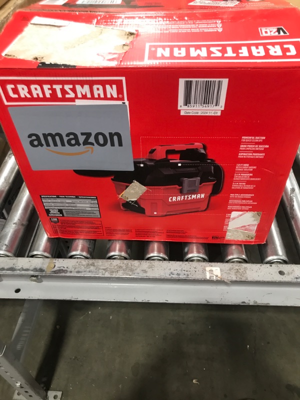Photo 1 of Craftsman V20 Cordless Shop Vac, 2 Gallon, Wet/Dry with Battery & Charger Starter Kit, 2.0 Ah (CMCV002B & CMCB202-2CK) w/ Starter Kit
