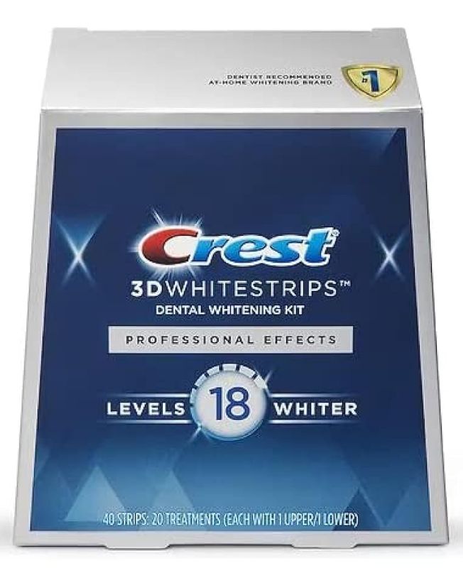 Photo 1 of Crest 3D White Professional Effects Whitestrips Teeth Whitening Strips Kit, 40 Strips (20 Count Pack)