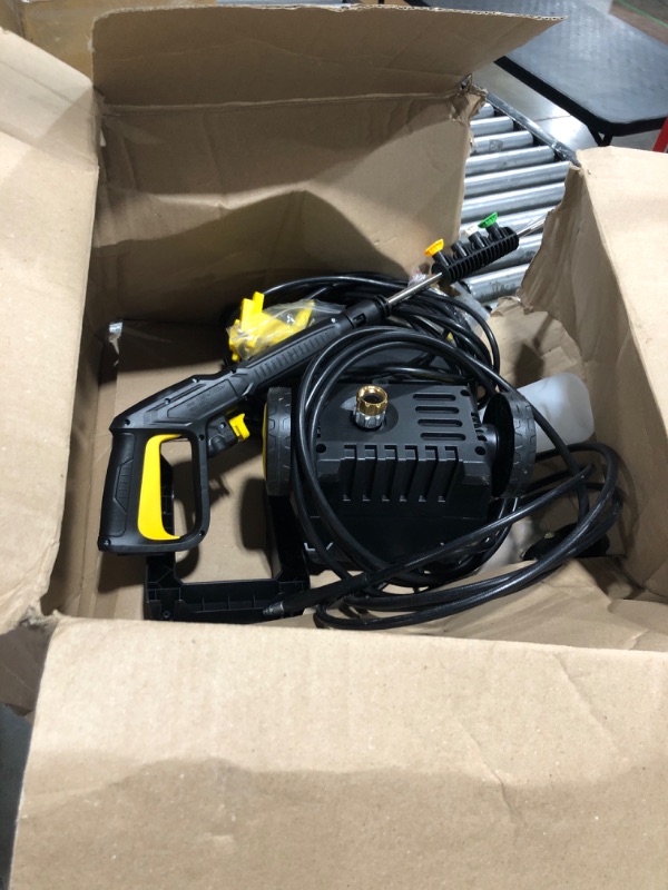 Photo 2 of DECOKTOOL Electric Pressure Washer 4000 PSI 2.6 GPM Power Washer with 35FT Power Cord, 20FT Hose, 4 Quick Connect Nozzles, Foam Cannon, Hight Pressure Washer for Cars, Garden, Garage, Patios, Yellow