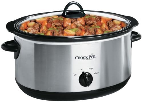 Photo 1 of Crock-Pot 7 Quart Oval Manual Slow Cooker, Stainless Steel (SCV700-S-BR), Versatile Cookware for Large Families or Entertaining
