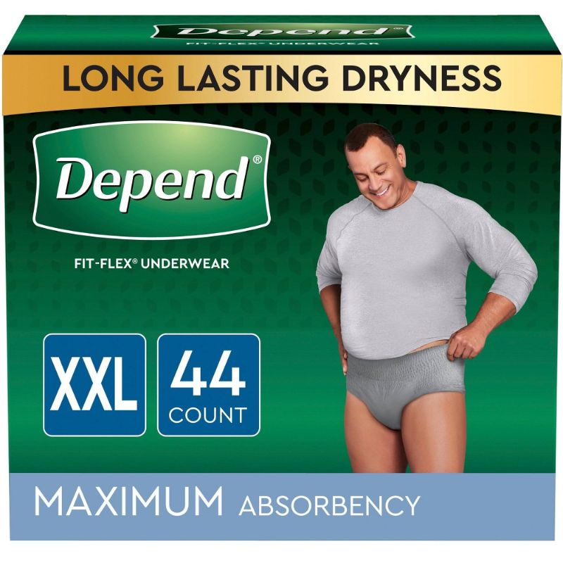 Photo 1 of Depend Fresh Protection Adult Incontinence Disposable Underwear for Men - Maximum Absorbency - XXL - Gray - 44ct
