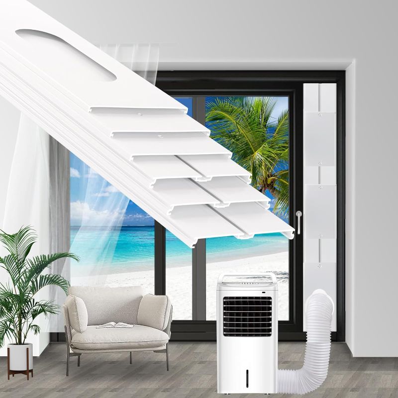 Photo 1 of Portable Sliding Door Air Conditioner Kit, Adjustable AC Sliding Door Vent Kit 16.9 Inches - 90 Inches, with 2pack 3m seal, Suit for 5.1''/13cm Exhaust Hose
