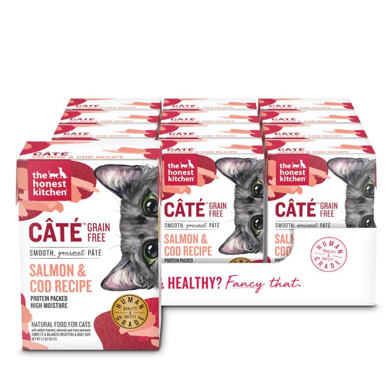 Photo 1 of The Honest Kitchen Câté™ Grain Free Salmon & Cod Pâté Wet Cat Food, 5.5 oz (Pack of 12) Salmon & Cod 5.5 Ounce (Pack of 12)