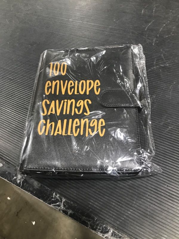 Photo 1 of 100 Envelopes Money Saving Challenge Binder, Easy and Fun Way to Save $5,050, A5 Budget Book with Cash Envelopes Kit,Black,Gold

