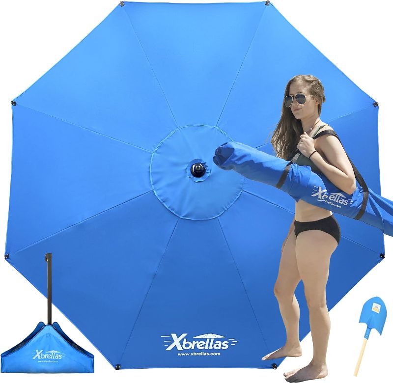 Photo 1 of Xbrellas - High Wind Resistant Beach Umbrella Sand Base - 7.5 Round Patent Pending 